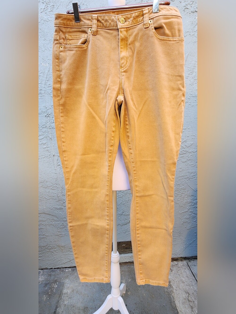 Michael Kors Mustard Yellow Skinny Jeans Colored Denim Pants Size [8]